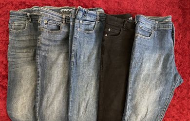 Pre-loved 5 Pairs Of Boy's Jeans 14 Husky