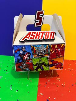 Personalized Avengers Birthday Party Favor Box