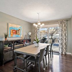 Industrial Pipe-Frame Dining Table + 6 Room & Board Gray Leather Chairs – $500 for the complete set