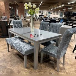   Dining Table Set With 4 Chairs And Bench Included  // Limited Time Offer 
