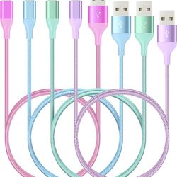 Colorful Lightning iPhone Cable Chargers 4 Pack (10/6/6/3/1ft)
