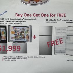 Buy French Door Refrigerator Get A Top Freezer Refrigerator For Free