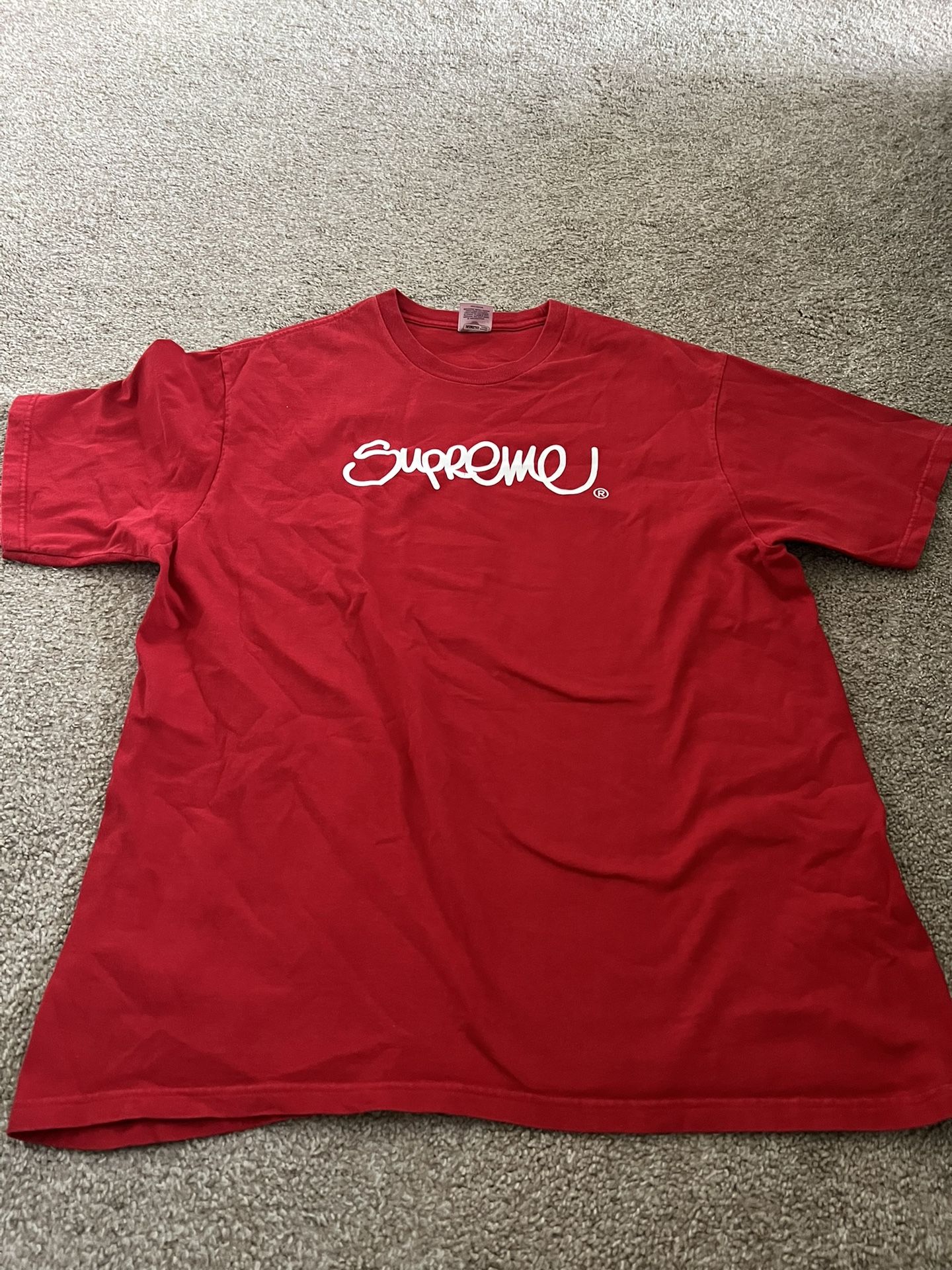 Red Supreme Logo T Shirt