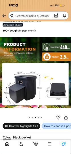 Foldable Storage Ottoman with Pocket