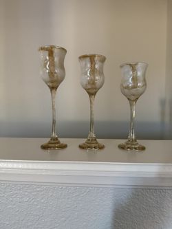 Small Stem Goblet Candle Holders