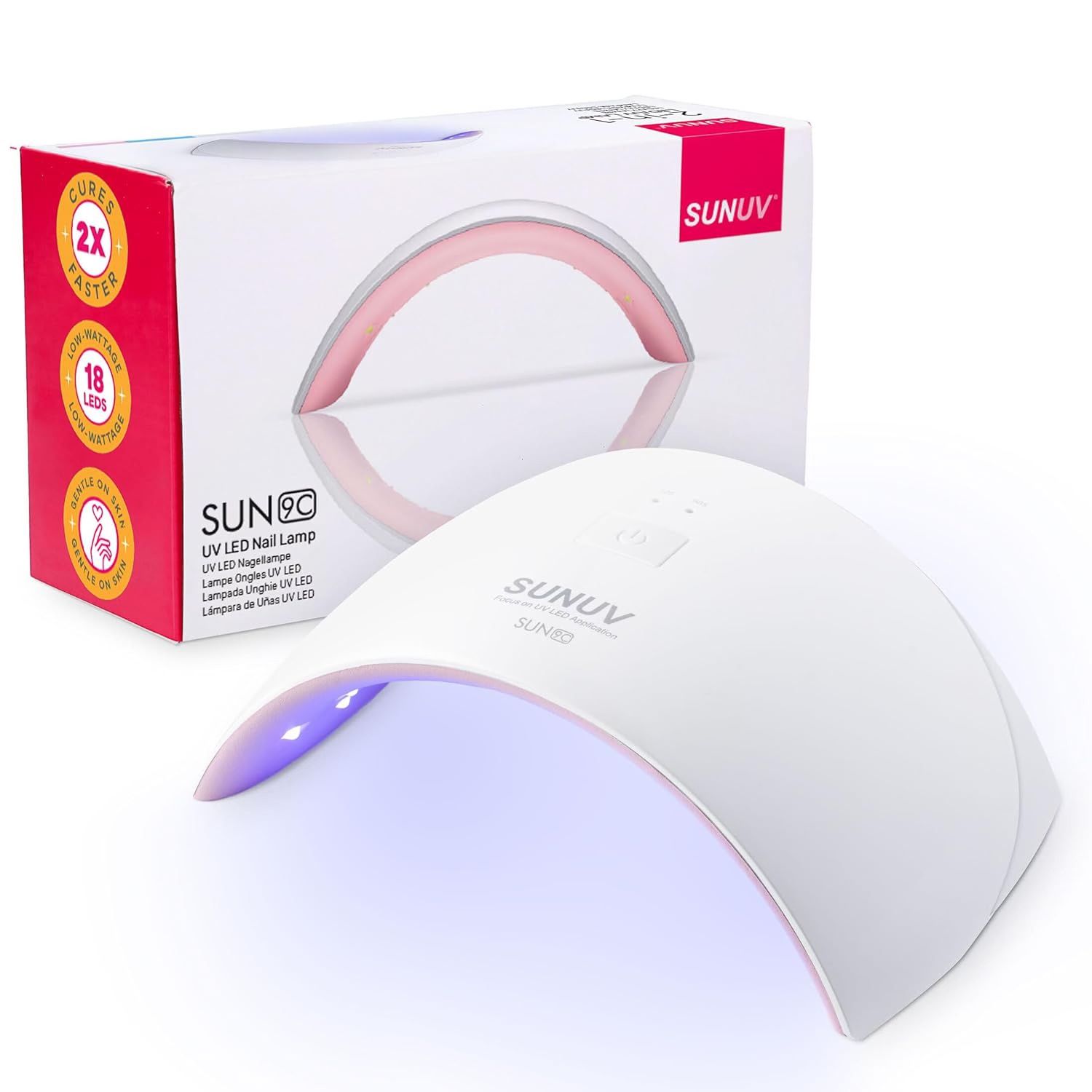 PINK OR BLUE UV LED Nail Lamp, Gel UV Light Nail Dryer for Gel Nail Polish Curing Lamp
