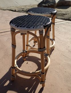 Set of 2 Perry Rattan Backless Woven Counter Height Barstool