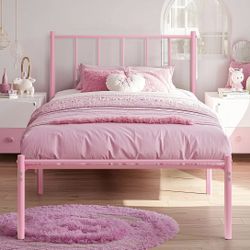 Twin Metal Platform Bed Frame With Headboard