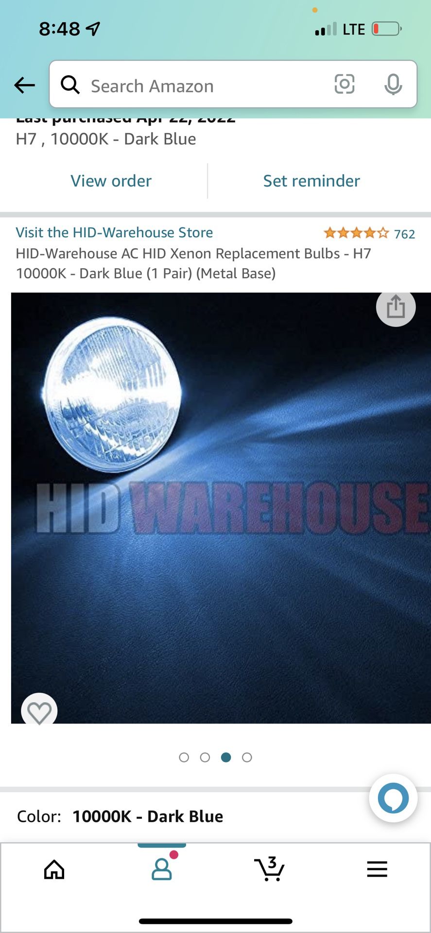 HID-Warehouse AC HID Xenon Replacement Bulbs - H7 10000K - Dark Blue (1 Pair) (Metal Base)