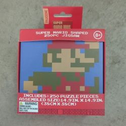Nintendo SUPER MARIO 250-PIECE JIGSAW PUZZLE TIN BOX (Super Mario Shaped) - New