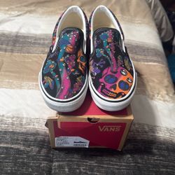 Vans Classic Slip On Trippy Drip Black Multi Men’s Size 11