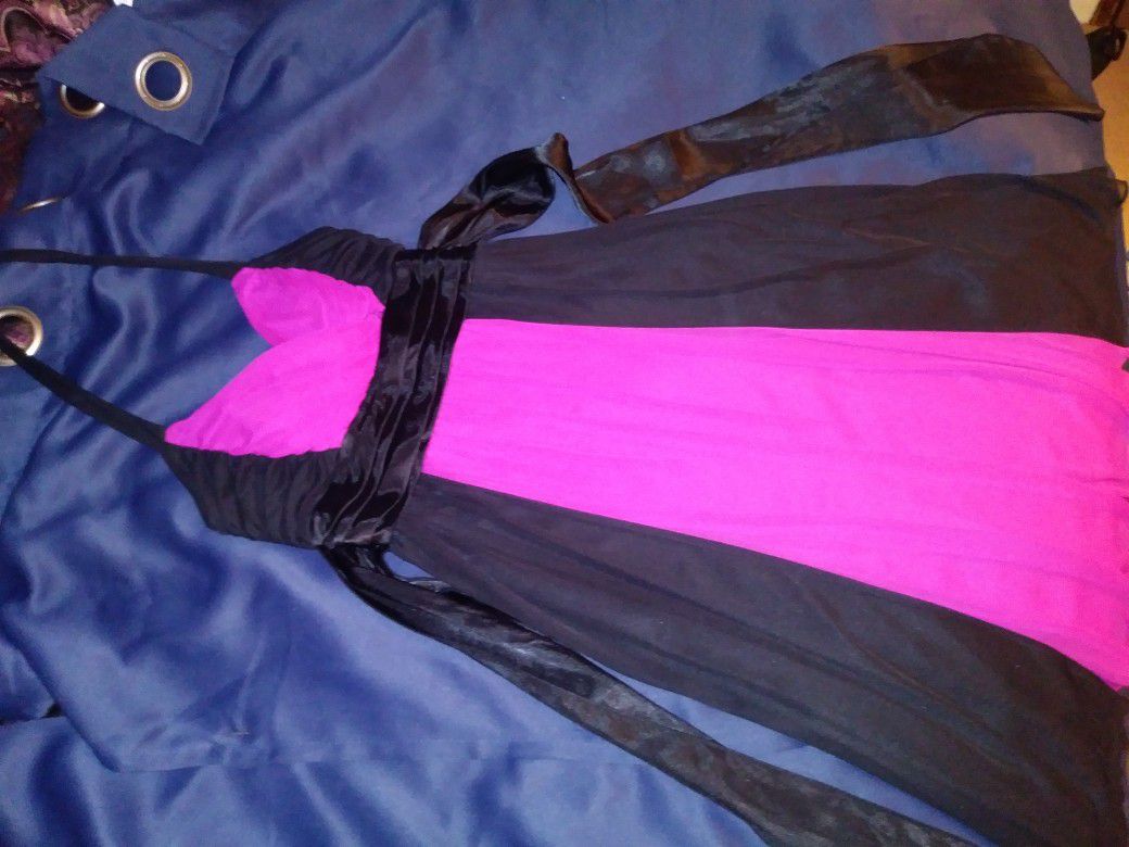 Hot Pink/Black Cocktail Dress