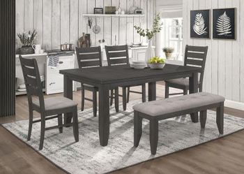 New 6PC Dinning Set with Table 4 Chairs and Bench