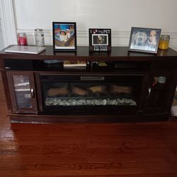 Tv Stand With Fireplace Heater And Speakers