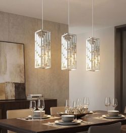 Set of Two Modern Crystal Pendant Lights