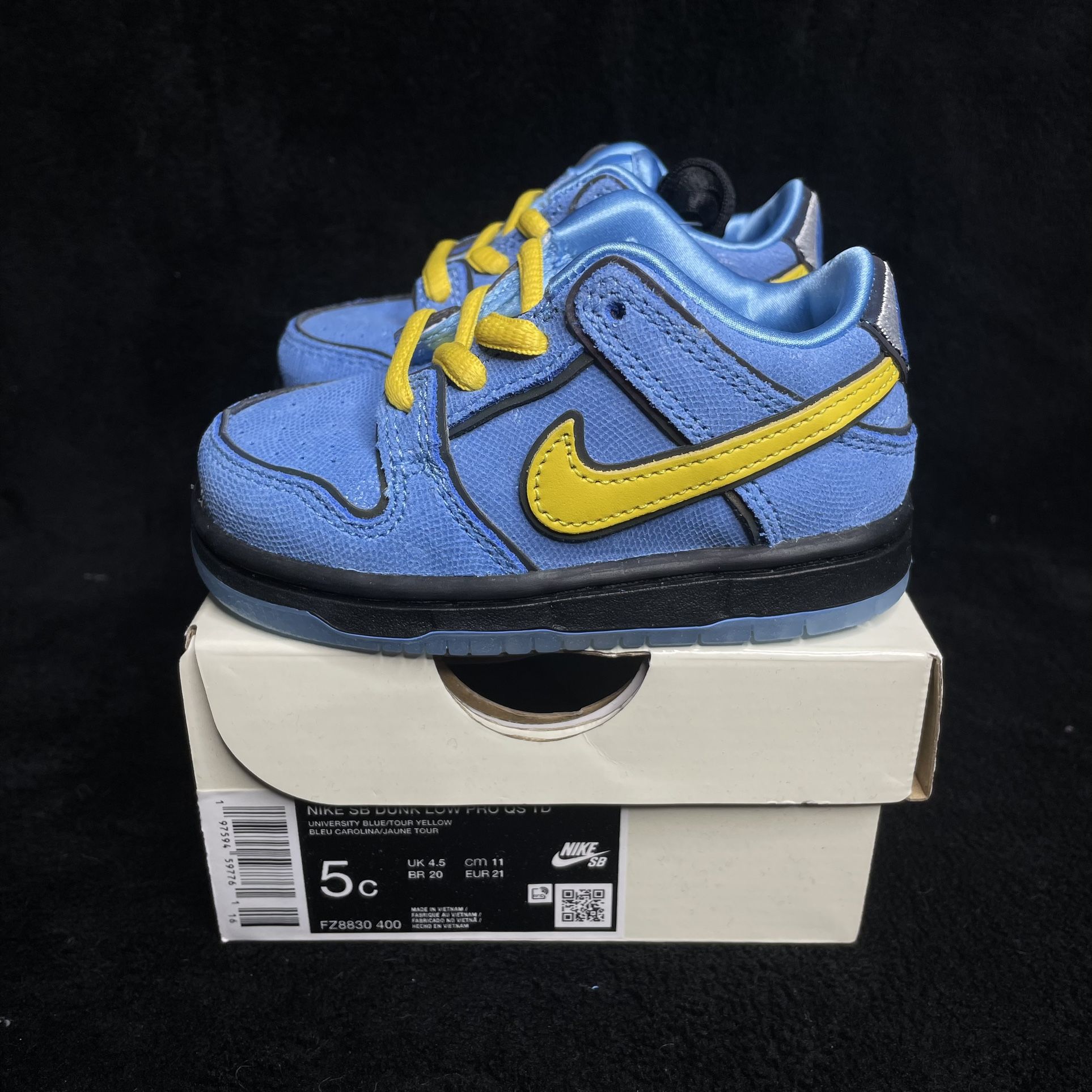 Nike SB Dunk Low Pro TD - Powerpuff Girls Bubbles Blue - Toddler Size 5C