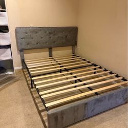 Queen size  Grey bed frame