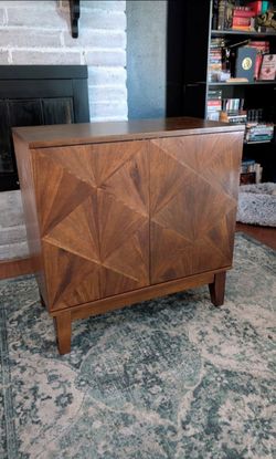 Mid-Century Brown Accent Cabinet - NEW