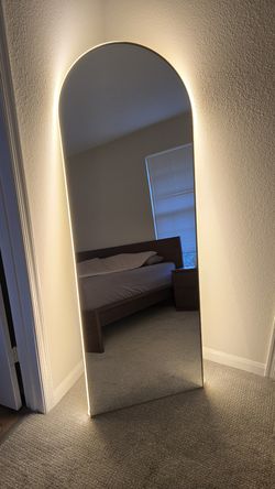 Standing Mirror with Remote LED Light