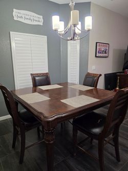 Wood dining table set