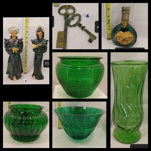 Vtg Emerald Green Home Decor