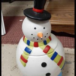 Snowman Cookies Jar For Christmas 