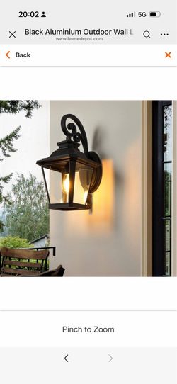 Black Aluminium Outdoor Wall Lantern Light with Open Bottom Design for Garden (Bulb Not Included)