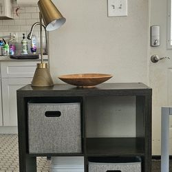 4 CUBE STORAGE ORGANIZER * Dark Brown * 2 Bins