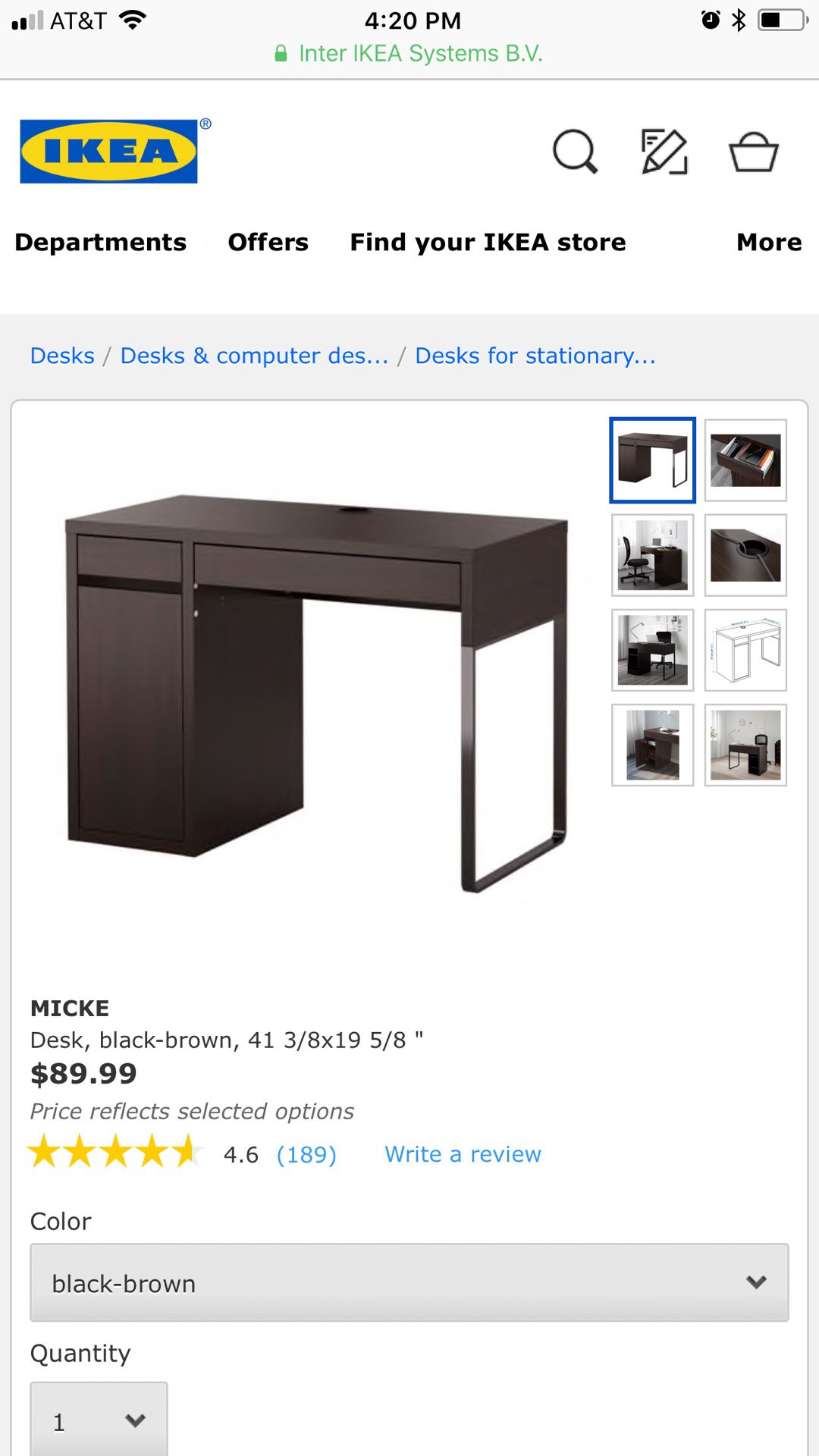 MICKE Desk, black-brown, 41 3/8x19 5/8. Learn more! - IKEA