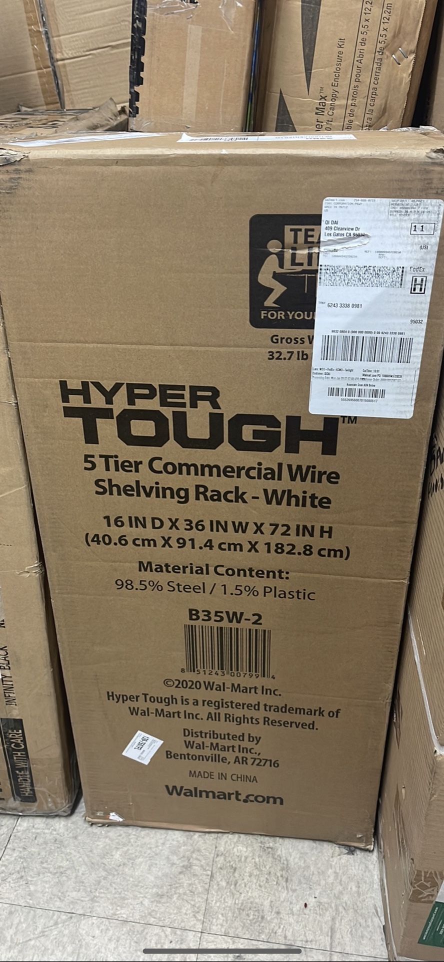 Shelf Hyper Touch White 36x16x72