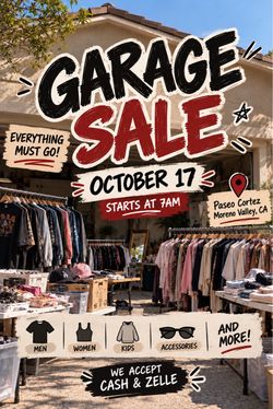 HUGE GARAGE SALE 🛍️ EVERYTHING MUST GO! | Moreno Valley