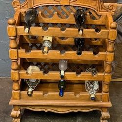 Antique Wood Wine Holder