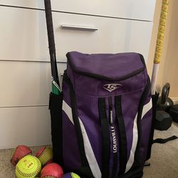 Softball/Baseball backpack With Accessories 