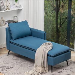  Modern Chaise Lounge Indoor with Storage, Fabric Chaise Lounge Couch,Sleeper Lounge Sofa for Bedroom Office,Small Living Room & Apartment