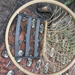 Metal framed hanging chair