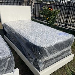 New White Bed With Mattress Included!
