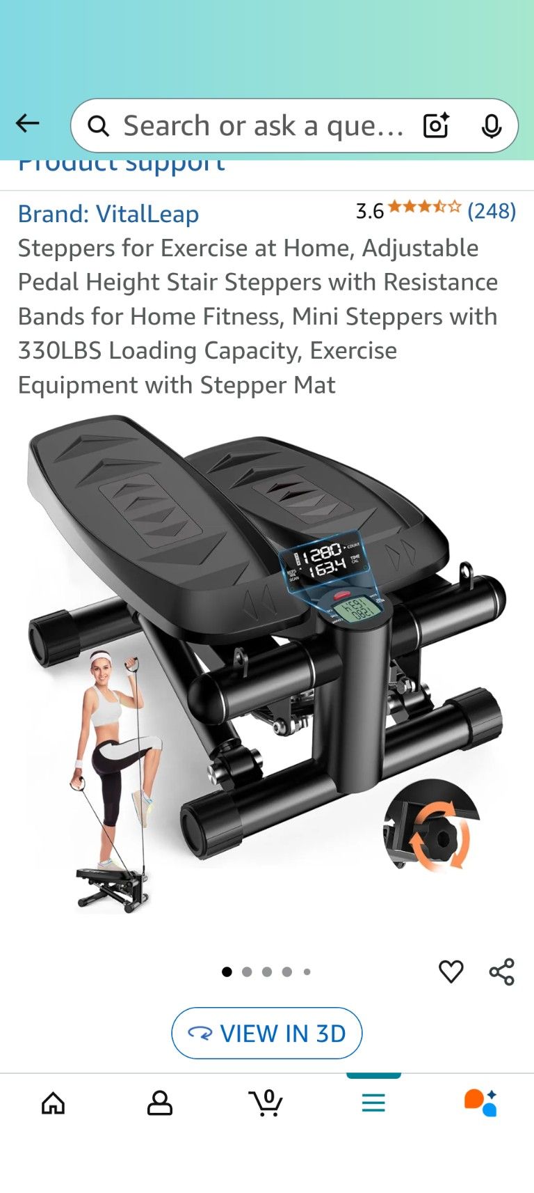 Adjustable Indoor Exercise Stepper