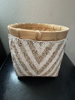 Brand New Beautiful Chevron Beaded Baskets 