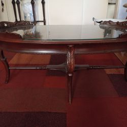 VINTAGE  MOHONGY Coffee Table Glass Top  Perfect Condition