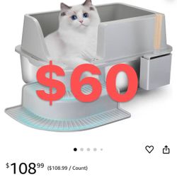 🔥On Sale Stainless Steel Cat Litter Box