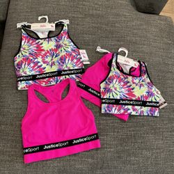 Girls Justice sports bras with removable pads sizes 30 & 36 new $20 EACH set