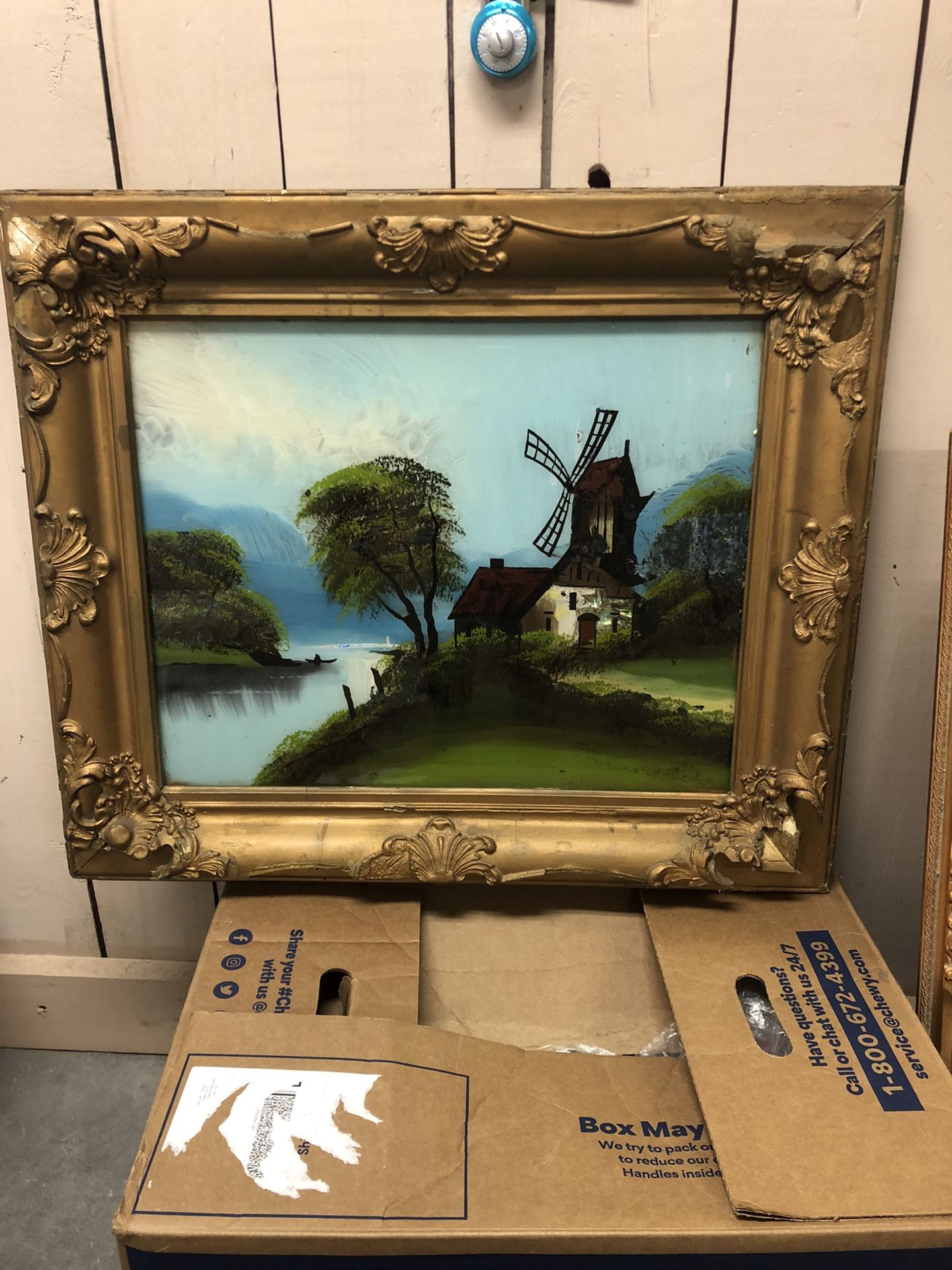 Antique Reverse Glass Painting 