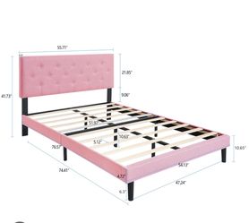 Full size pink bed frame