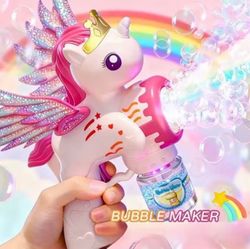 Unicorn Bubble Gun with light