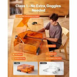 Laser Engraver, 10W, Laser Engraving and Cutting Machine with Enclosure, Laser Cutter Engraver Machine, 11.8 x 11.8 in Working Area, 7000 mm/min, for 