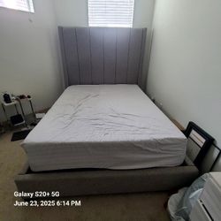 Queen Bed Frame and mattress **Please Read Description **