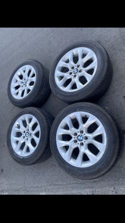 4 — 255/50r19 5x120 5x4.72 Stock Bmw X5 X3 Wheels Rims Good Treads 80% Continental Tires!!!!