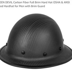 Green Devil Full Brim Carbon Fiber Hardhat