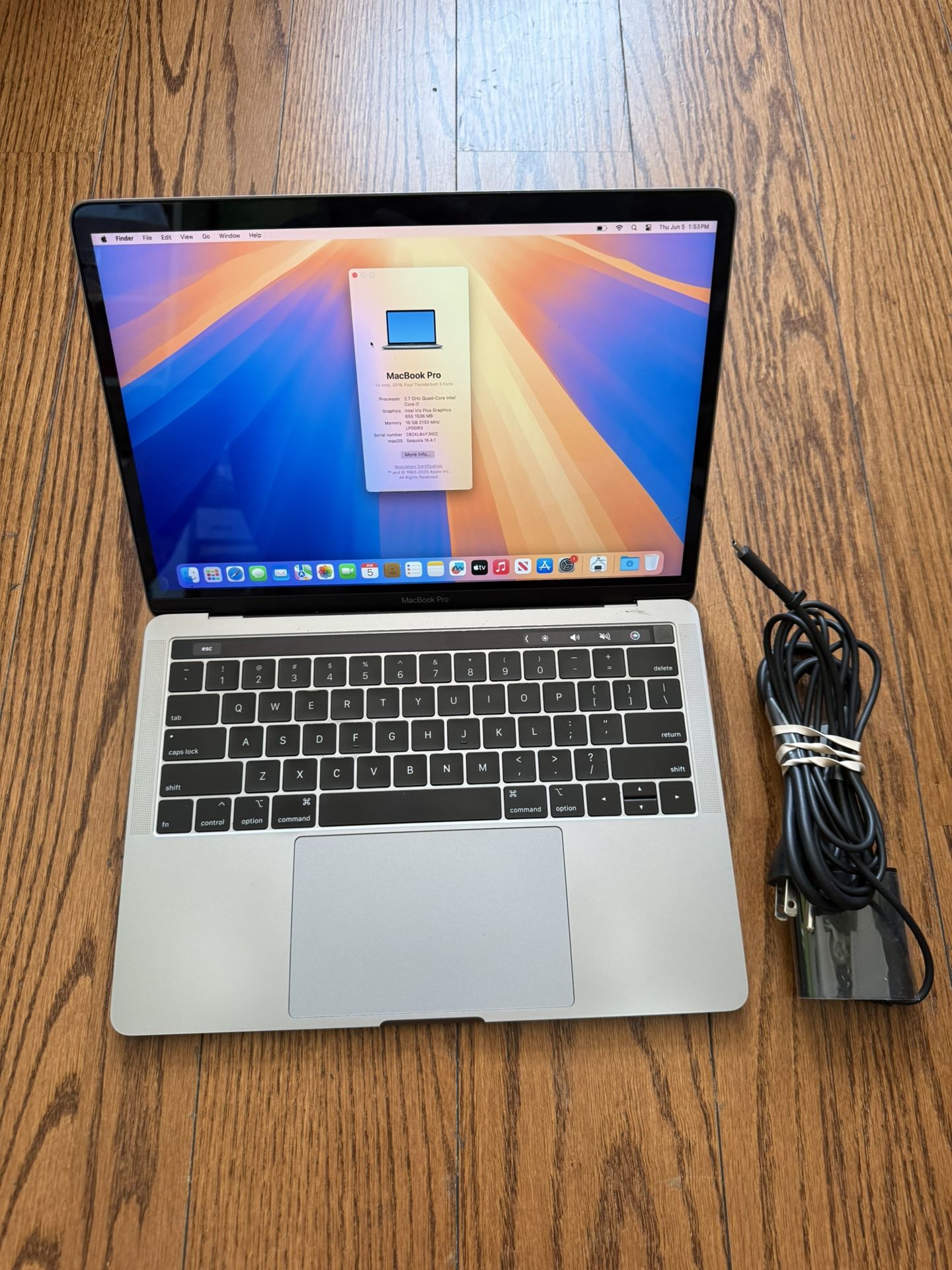 MacBook Pro 13” 2018/16GB RAM/1TB SSD/Fully Functional