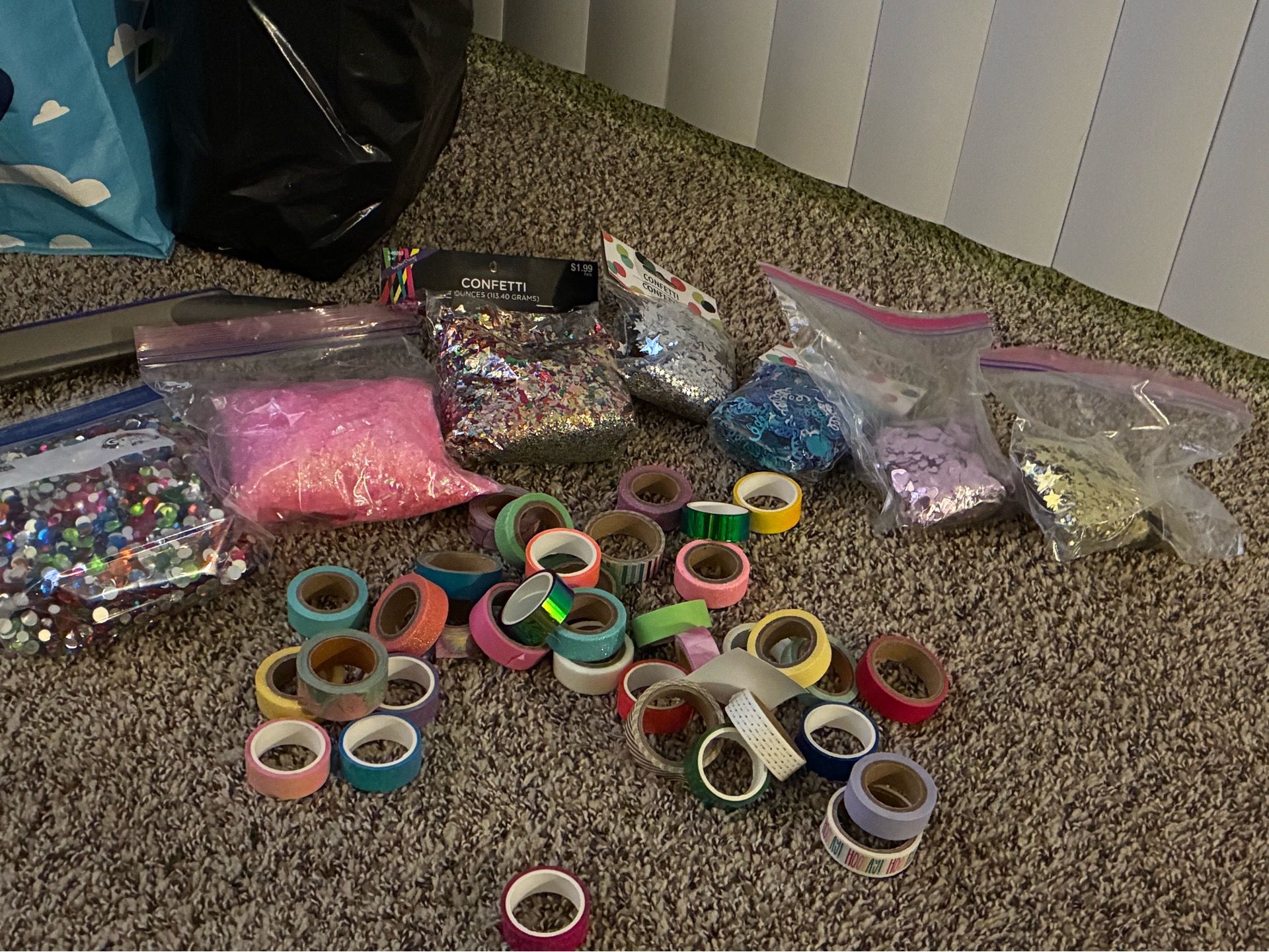 Tape and confetti